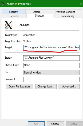 Xauncher Shortcut Properties